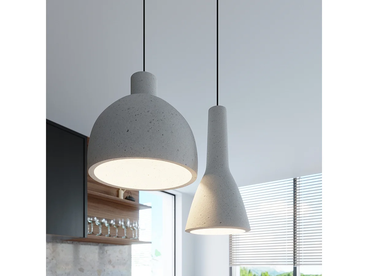 Hanglampen Damaso Industrieel Van  - 1 Lichtbronnen - L.28 X H.128 Cm - Grijs