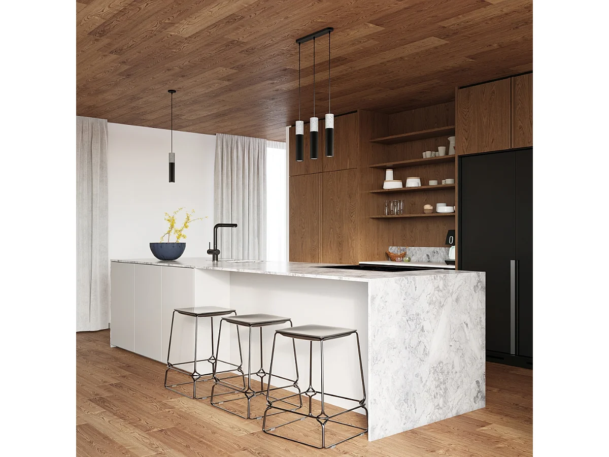 Sollux BORGIO Suspension Twin Gris Clair, Noir GU10