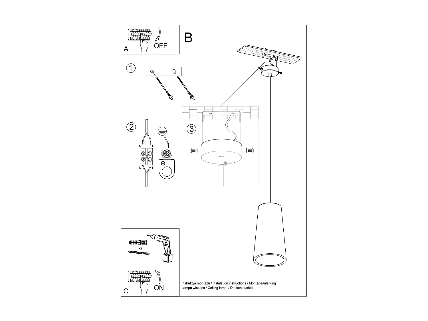 Sollux GULCAN Suspension Dome Céramique Blanc E27