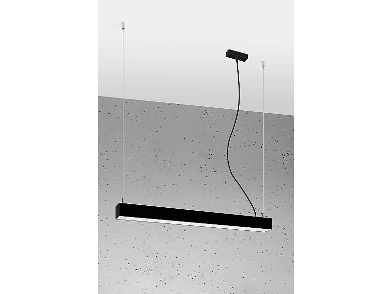 Lampada a sospensione lineare a barra dritta a LED da 65 cm integrata nera 3000K Lámpara colgante de barra recta lineal LED integrada de 65 cm negro 3000K