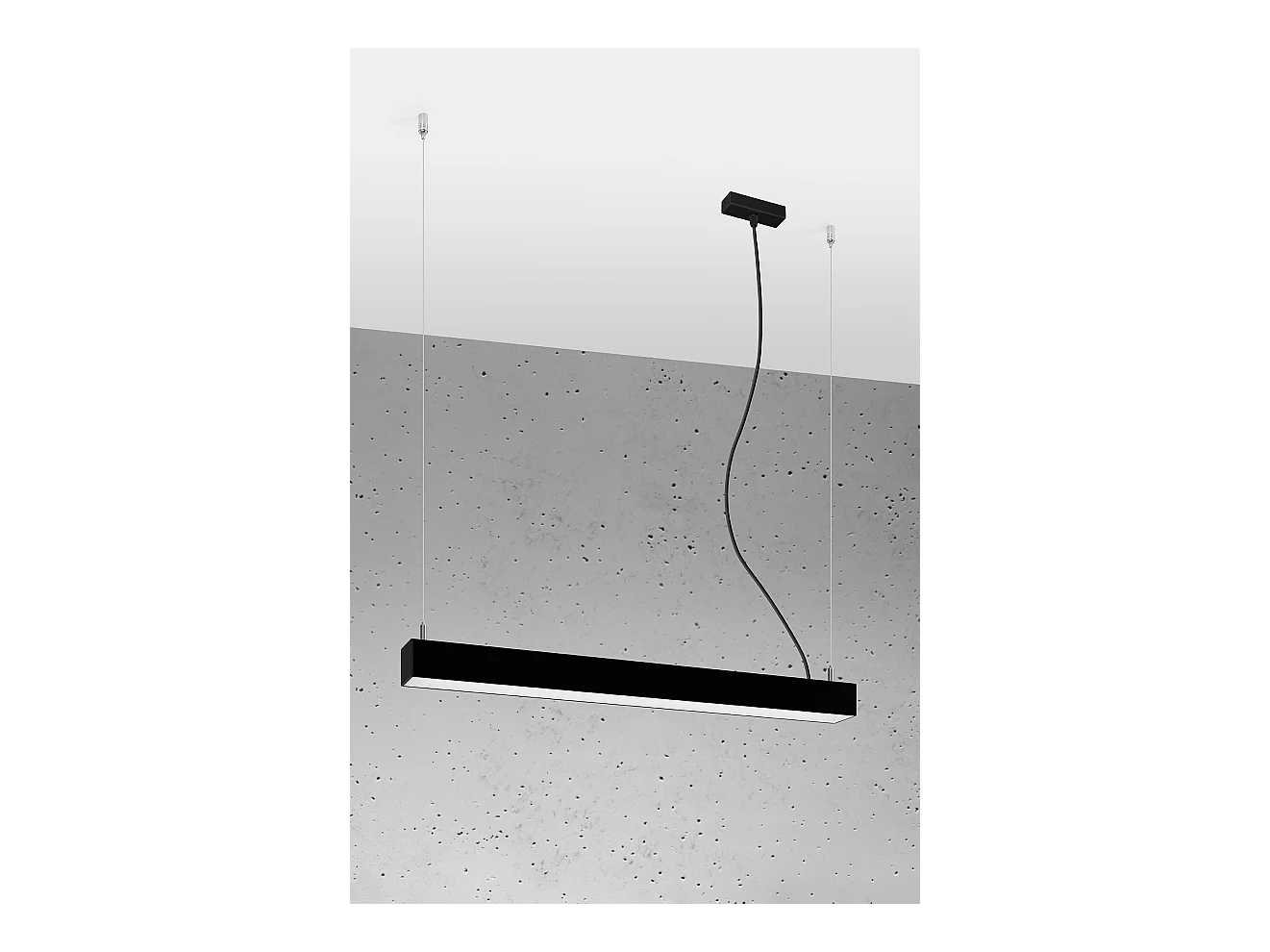 Integrierte LED 65cm Linear Straight Bar Pendelleuchte Schwarz 3000K Lampada a sospensione lineare a barra dritta a LED da 65 cm integrata nera 3000K