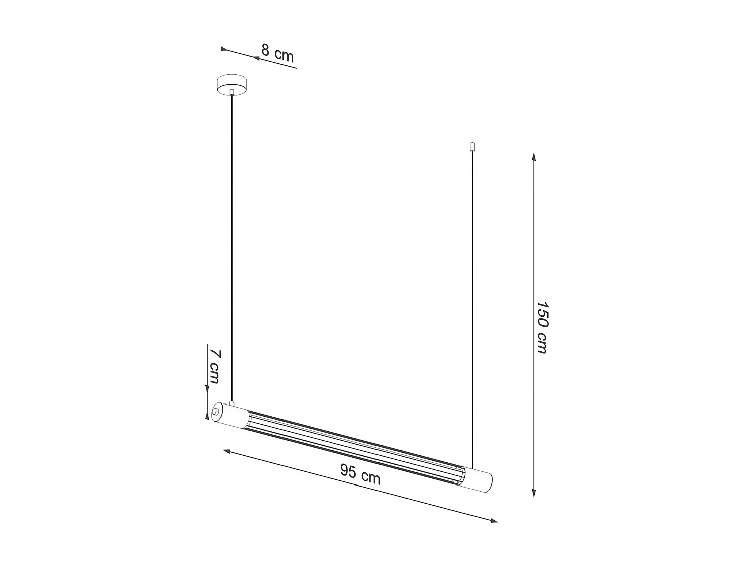 Sollux VALO Suspension Linéaire Droite Noir T8