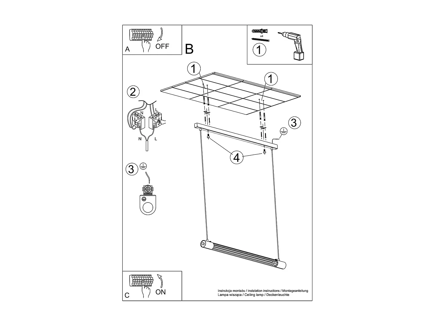 Sollux VALO Suspension Linéaire Droite Noir T8