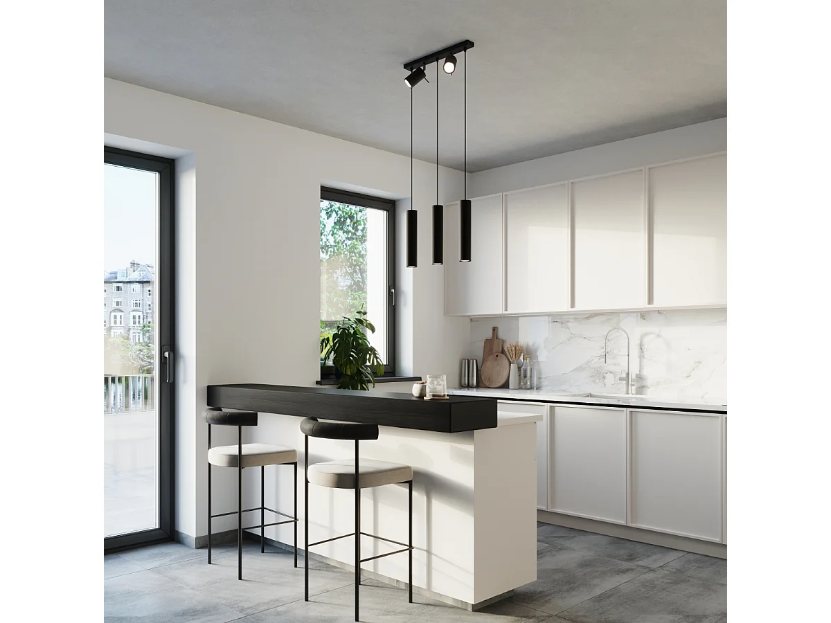 Sollux Ring Plafonnier Suspension Bar Noir