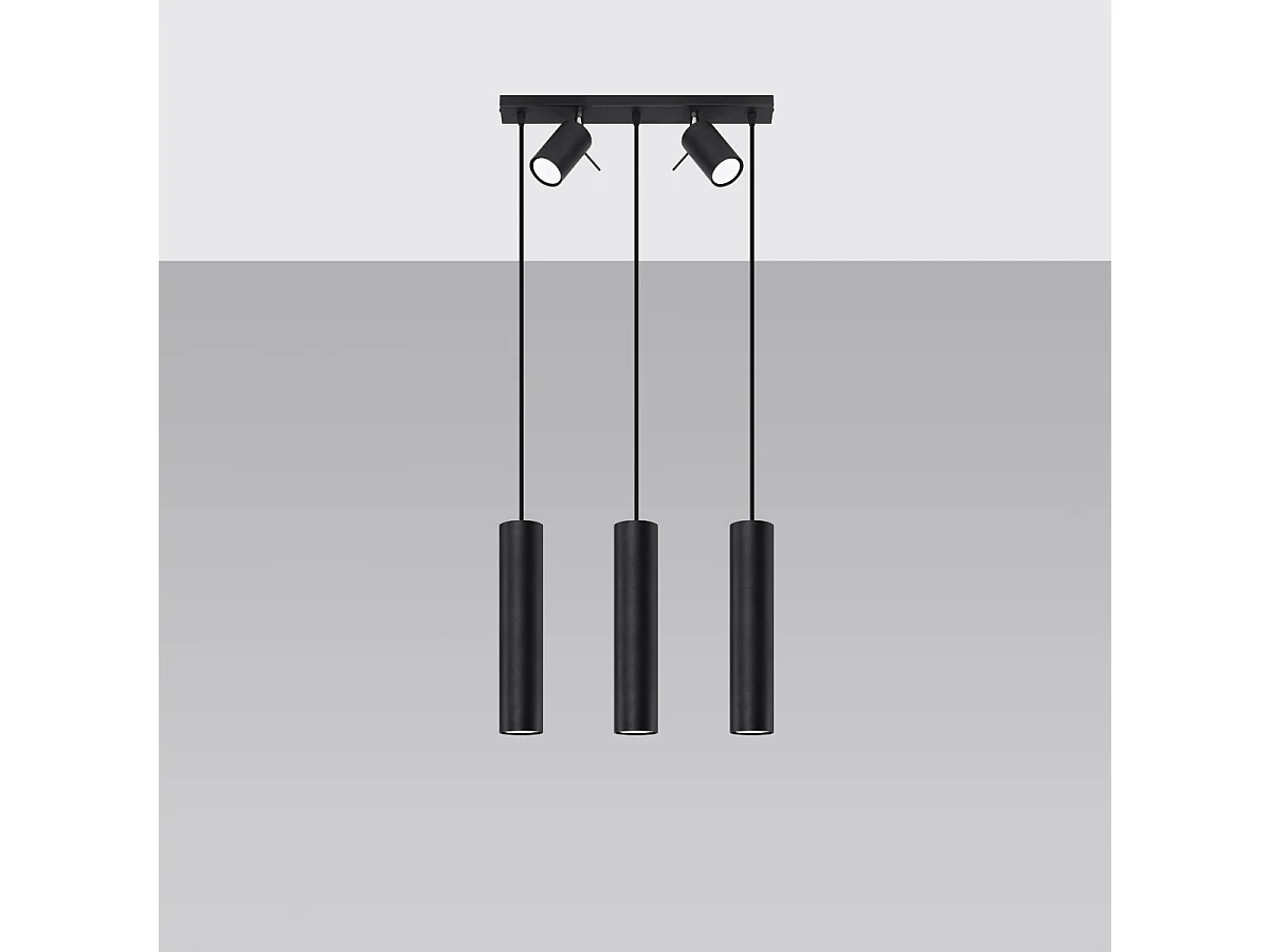 Hanglampen Ring Modern Van  - 5 Lichtbronnen - L.45 X H.100 Cm - Zwart