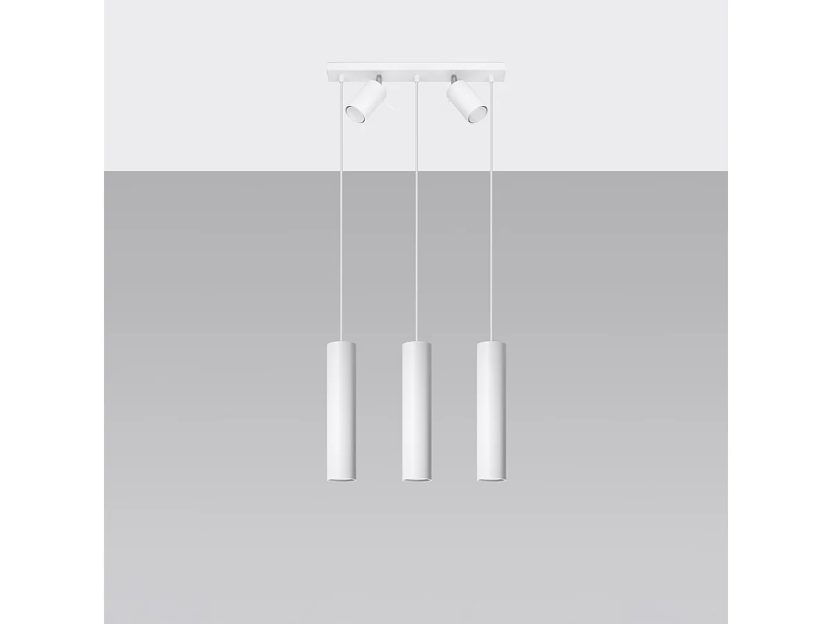 Hanglampen Ring Modern Van  - 5 Lichtbronnen - L.45 X H.100 Cm - Wit