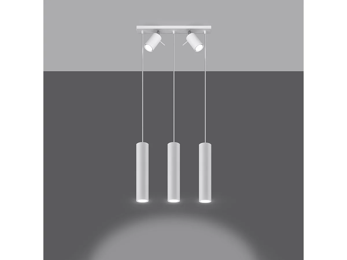 Hanglampen Ring Modern Van  - 5 Lichtbronnen - L.45 X H.100 Cm - Wit