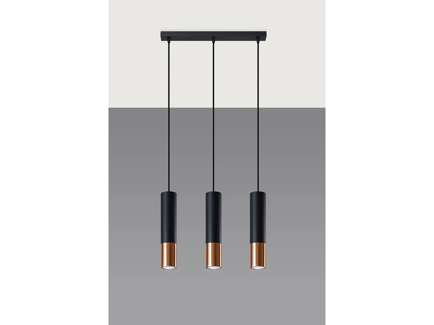Triple Hanging Pendelleuchte  Black, Copper GU10 Dreifach hängende Pendelleuchte Schwarz, Kupfer GU10