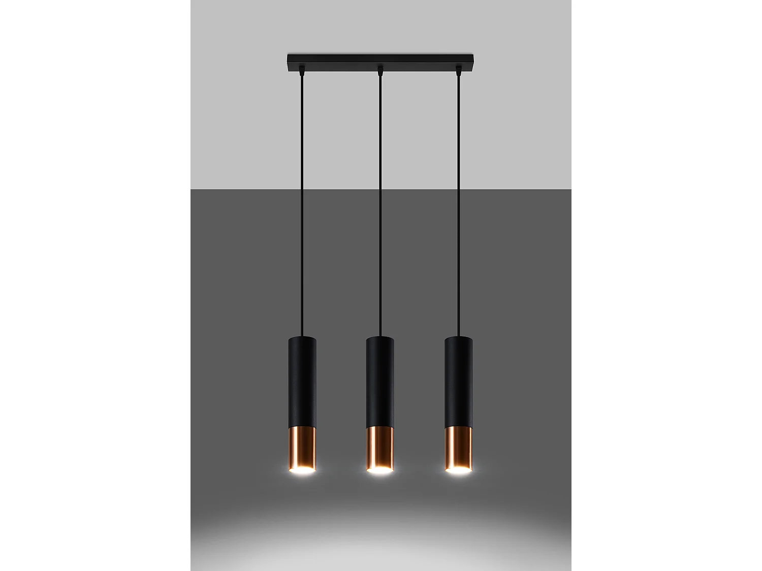 Triple Hanging Pendelleuchte  Black, Copper GU10 Dreifach hängende Pendelleuchte Schwarz, Kupfer GU10