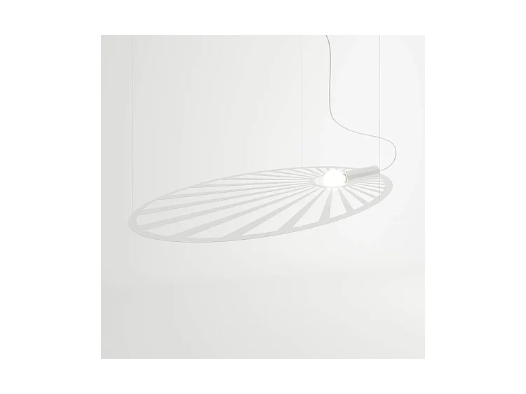 Hanglampen Lehdet Minimalistisch Van  - 1 Lichtbronnen - L.110 X H.150 Cm - Wit