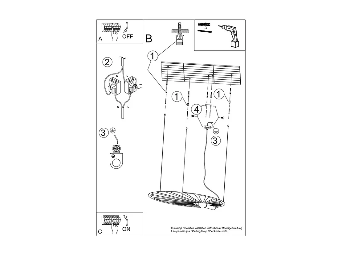 Hanglampen Lehdet Minimalistisch Van  - 1 Lichtbronnen - L.110 X H.150 Cm - Wit