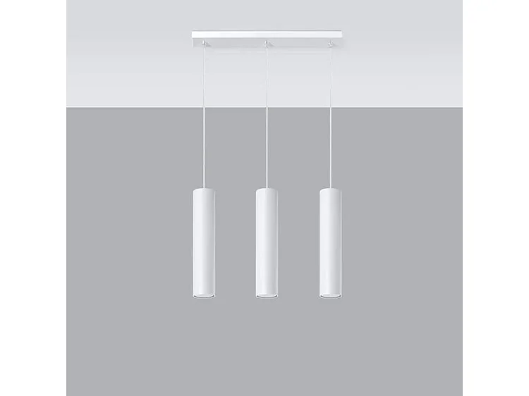 Sollux LAGOS Luminaire suspendu à 3 ampoules Staight, blanc, GU10