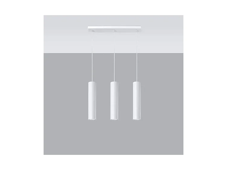 Sollux LAGOS Luminaire suspendu à 3 ampoules Staight, blanc, GU10