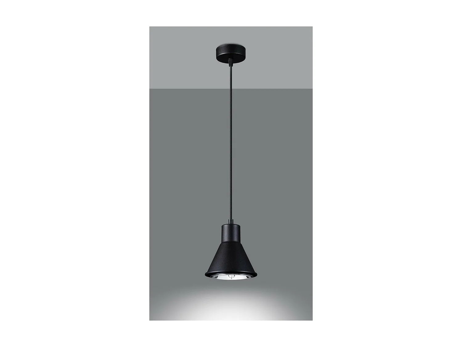 Sollux Lighting Taleja Plafonnier suspendu Dome, noir, 1x ES111