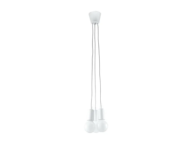 Hanglampen Diego Modern Van  - 3 Lichtbronnen - L.15 X H.90 Cm - Wit
