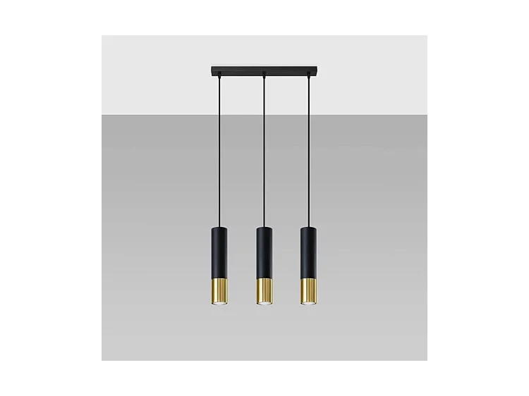 Sollux LOOPEZ Suspension triple noir, or GU10