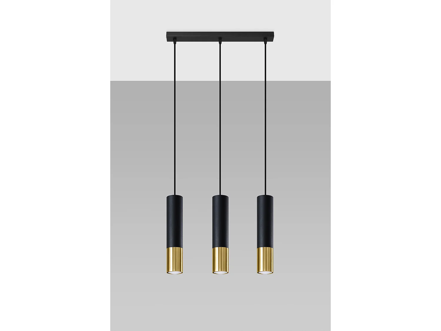 Sollux LOOPEZ Suspension triple noir, or GU10