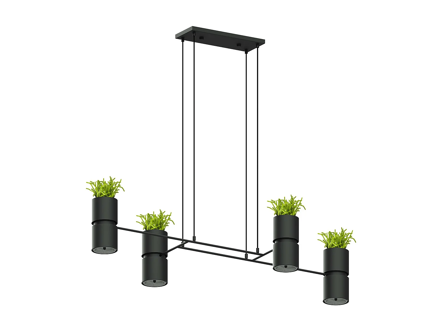 Lampada a sospensione a barra dritta nera GU10/ES111 Lámpara colgante de barra recta Negra GU10 / ES111