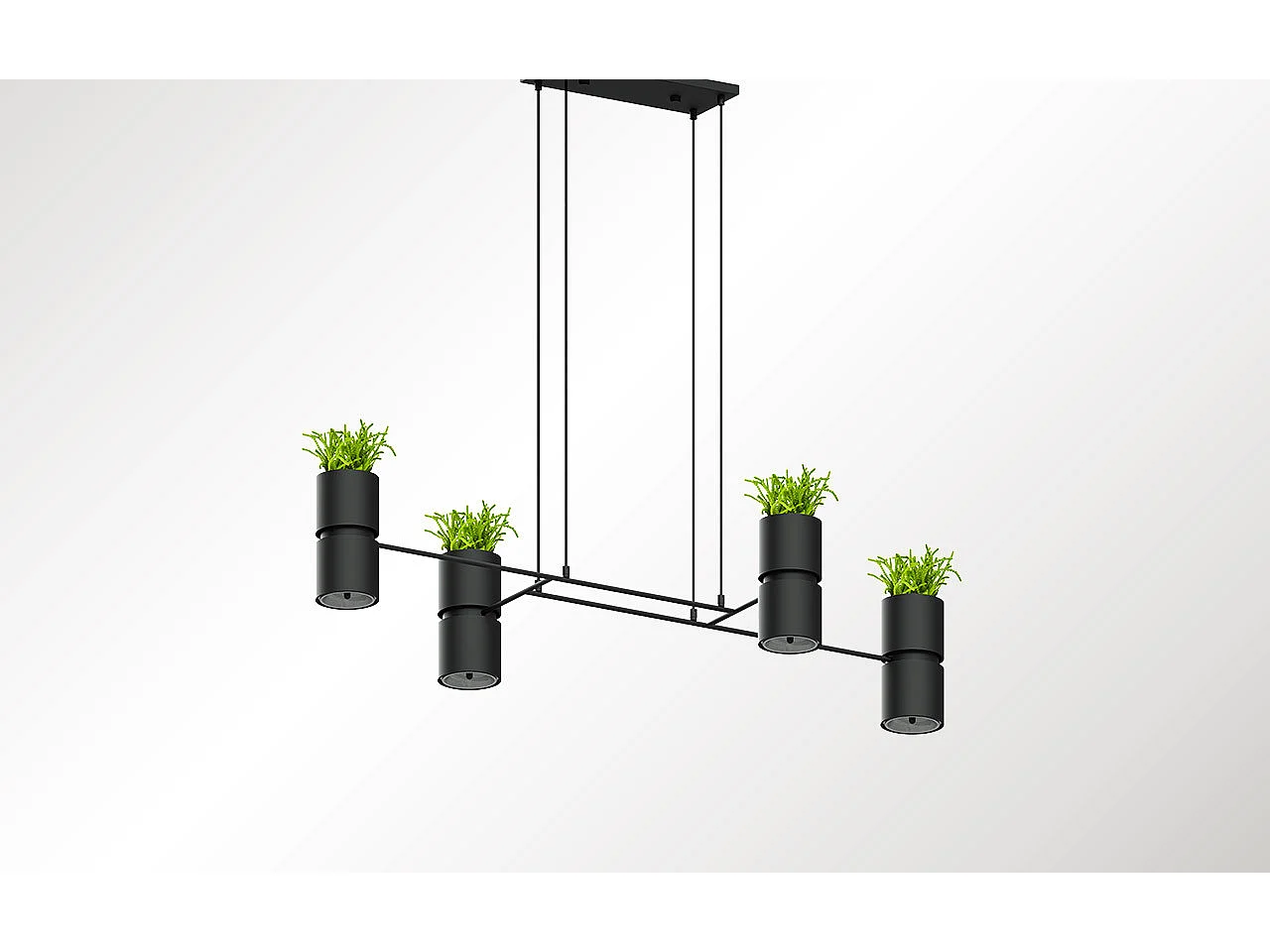 Lampada a sospensione a barra dritta nera GU10/ES111 Lámpara colgante de barra recta Negra GU10 / ES111