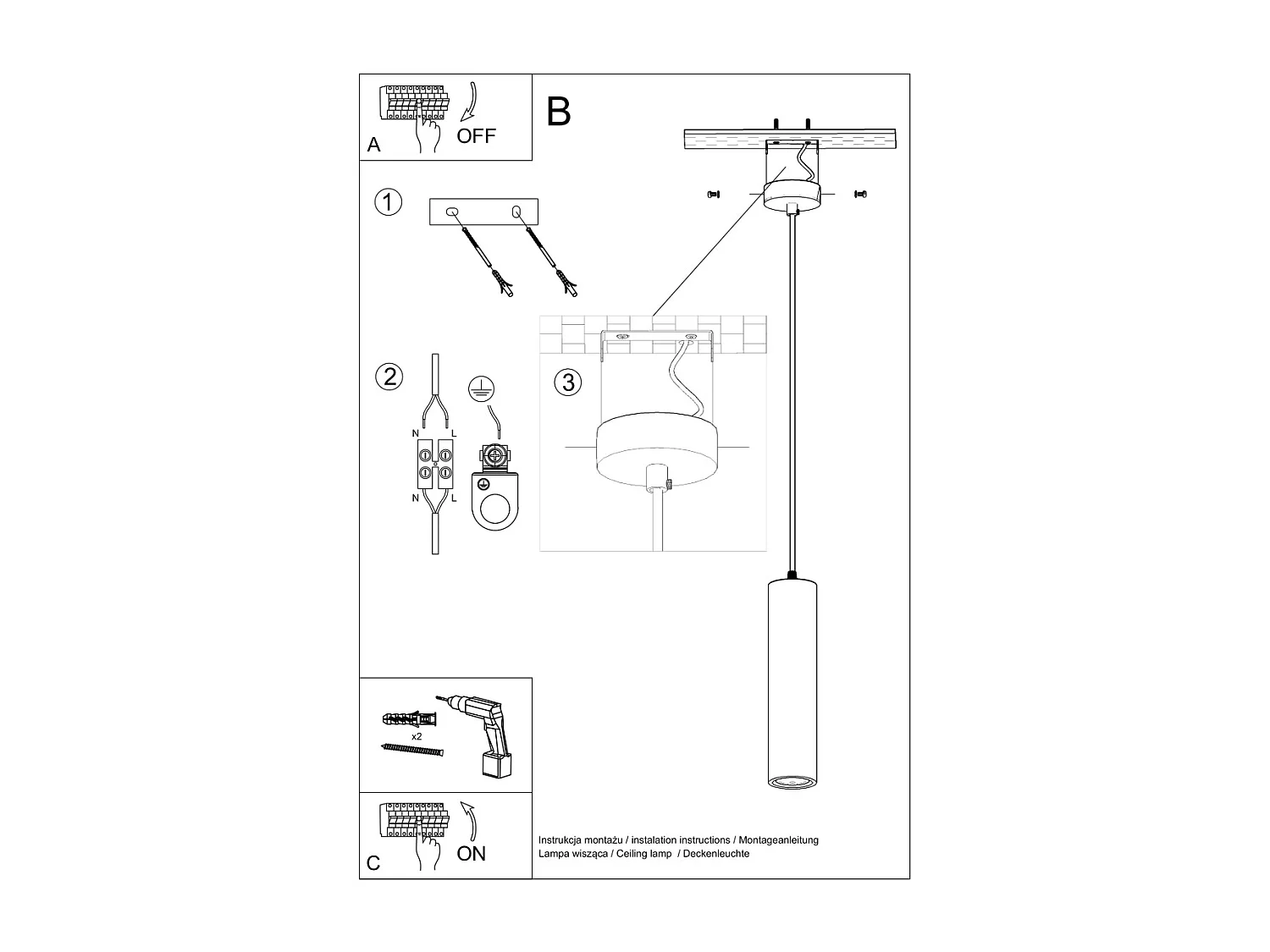 Hanglampen Nancy Modern Van  - 1 Lichtbronnen - L.8 X H.132 Cm - Wit