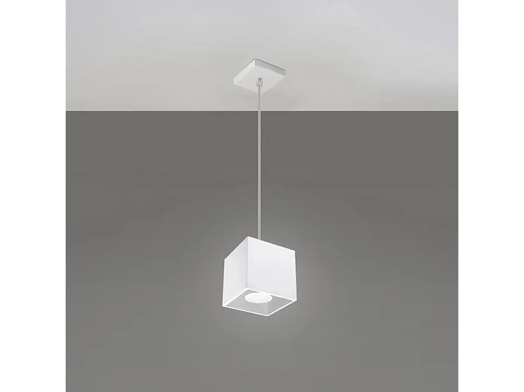 Lampade A Sospensione Quad Moderno Di Alluminio - 1 Sorgenti Luminose - L.10 X A.110 Cm - Bianco