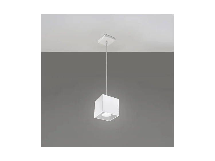 Lampes Suspendues Quad Moderne En Aluminium - 1 Sources Lumineuses - L.10 X H.110 Cm - Blanc