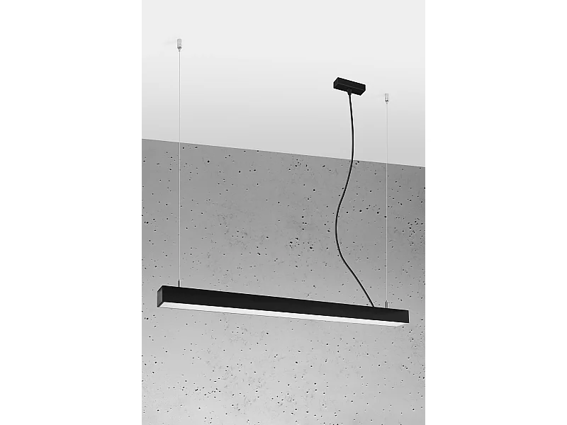 Lampada a sospensione lineare a barra dritta a LED da 95 cm integrata nera 3000K Lámpara colgante de barra recta lineal LED integrada de 95 cm Negro 3000K