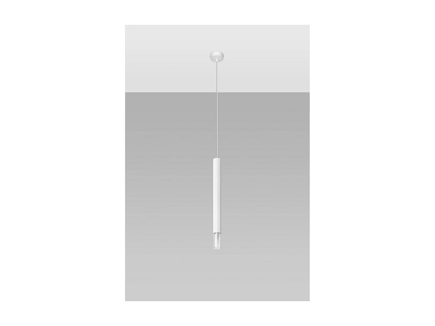 Hanglampen Wezyr Modern Van  - 1 Lichtbronnen - L.8 X H.120 Cm - Wit