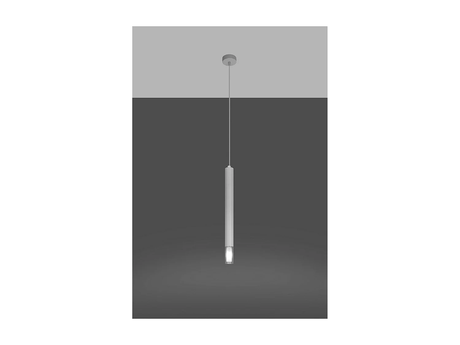 Luminárias Pendentes Wezyr Moderno, Aço/Vidro - 1 Lichtbronnen - L.8 X H.120 Cm - Branco