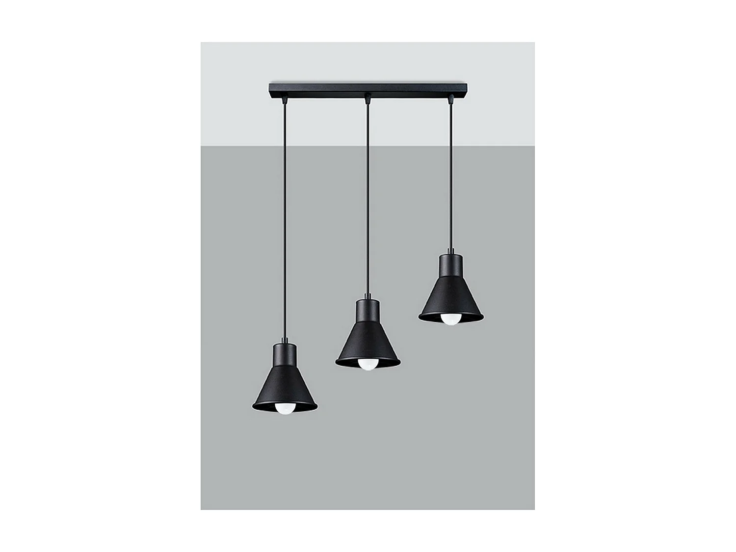 Sollux Lighting Taleja Plafonnier suspendu Bar, noir, 3x E27