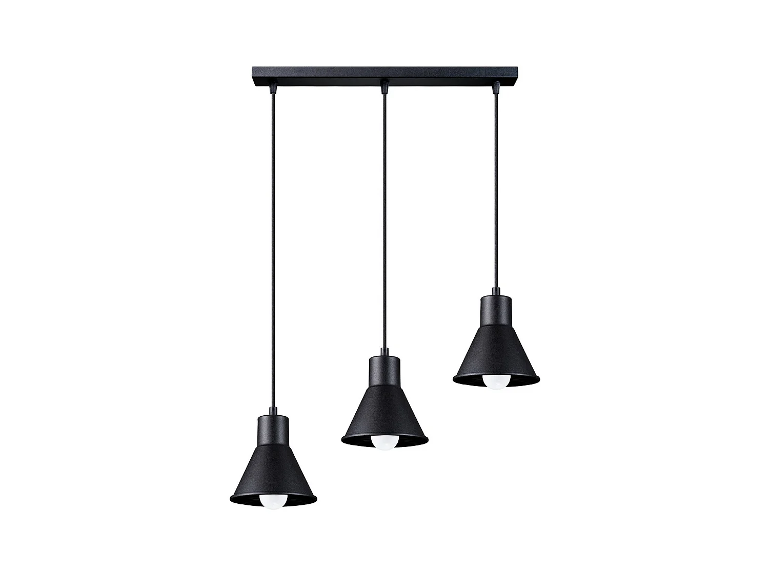 Sollux Lighting Taleja Plafonnier suspendu Bar, noir, 3x E27