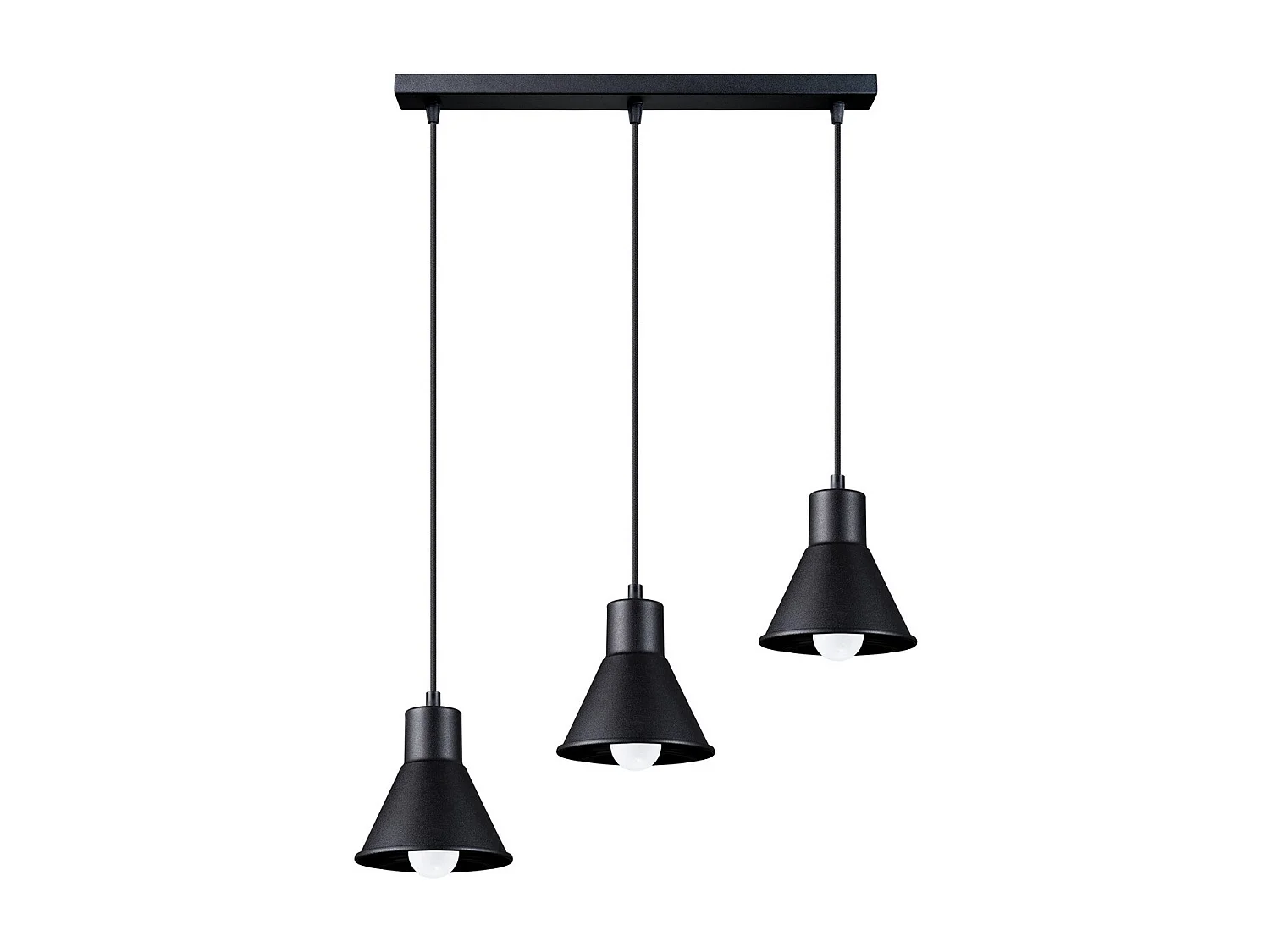 Hanglampen Taleja Modern Van  - 3 Lichtbronnen - L.45 X H.120 Cm - Zwart