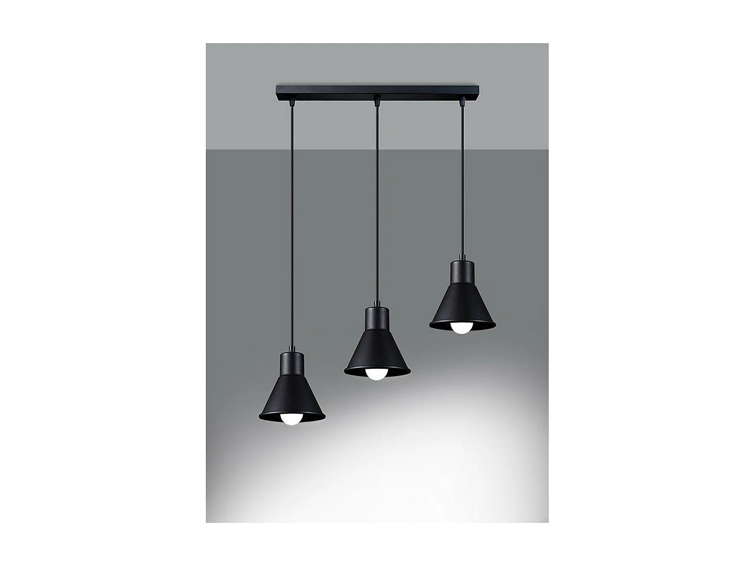 Hanglampen Taleja Modern Van  - 3 Lichtbronnen - L.45 X H.120 Cm - Zwart
