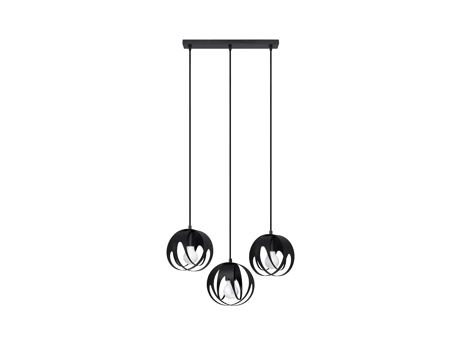 Sollux Lighting Tulos Plafonnier suspendu Bar, noir, 3x E27