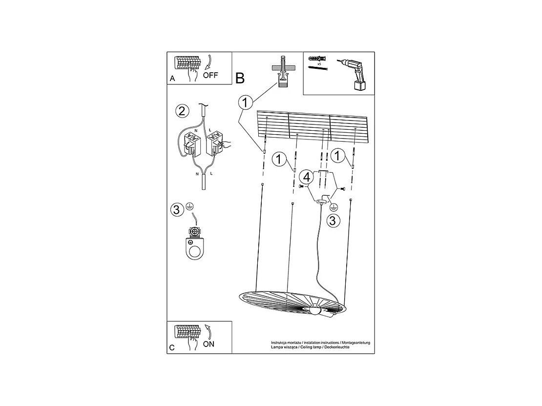Hanglampen Lehdet Minimalistisch Van  - 1 Lichtbronnen - L.110 X H.150 Cm - Gouden