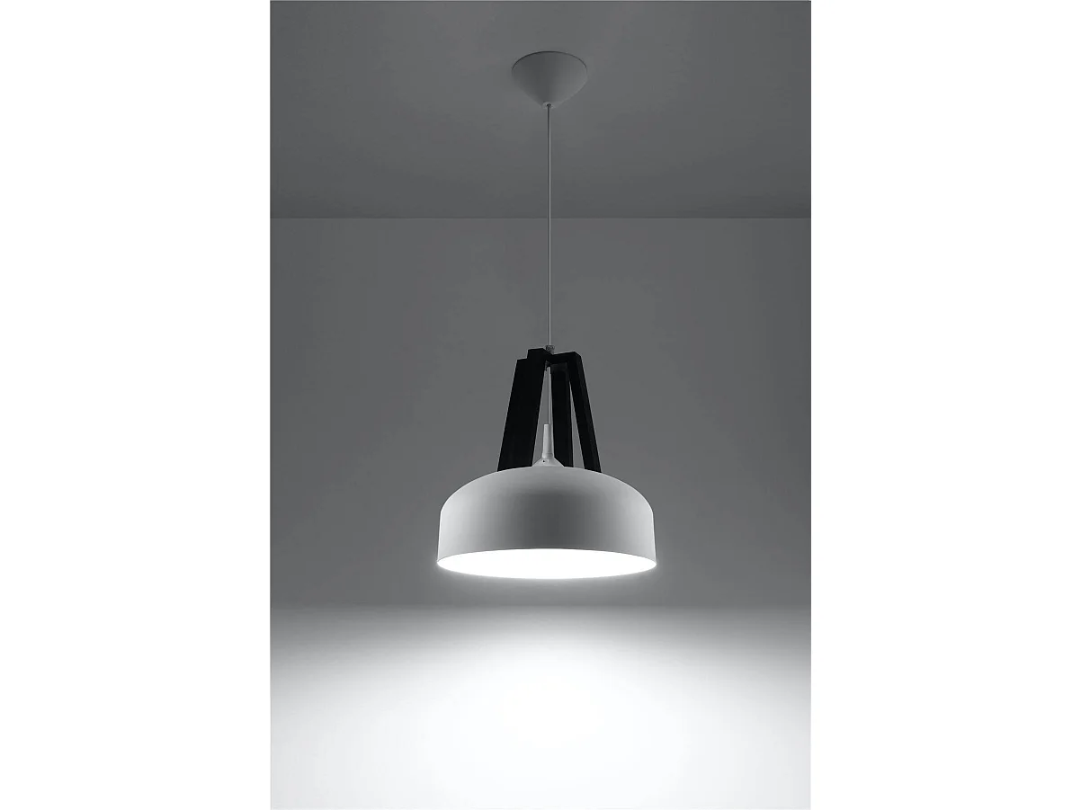 Sollux CASCO Plafonnier à 1 ampoule Dome Blanc, Noir, E27
