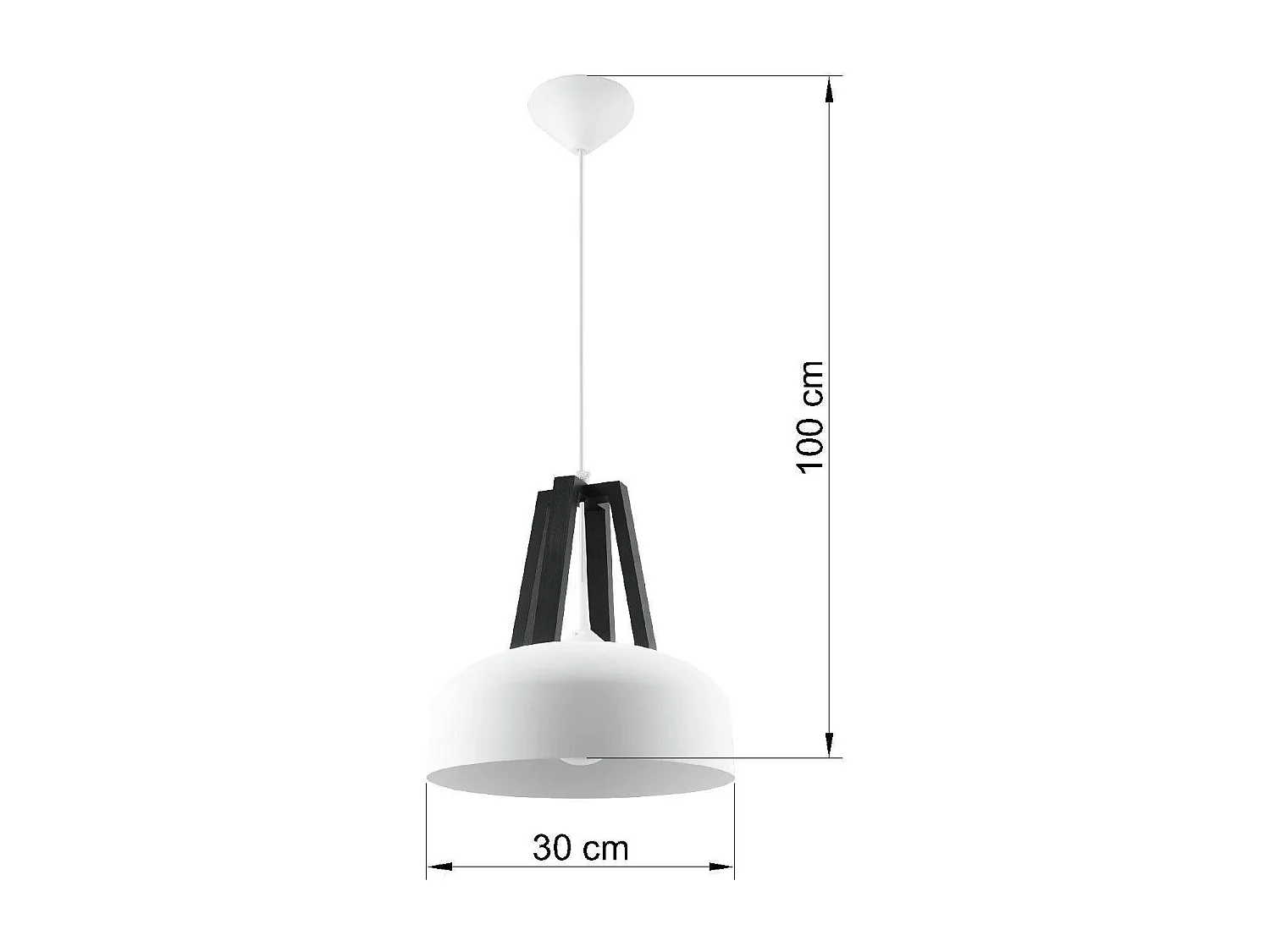 Sollux CASCO Plafonnier à 1 ampoule Dome Blanc, Noir, E27