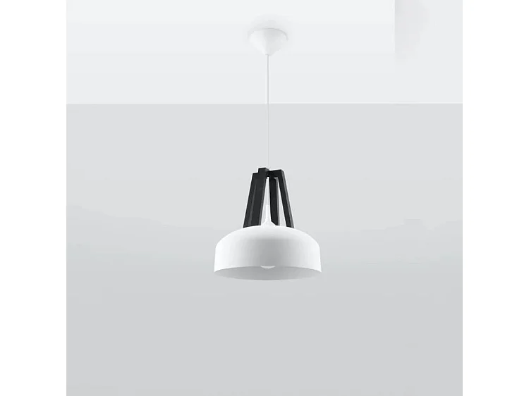 Sollux CASCO Plafonnier à 1 ampoule Dome Blanc, Noir, E27