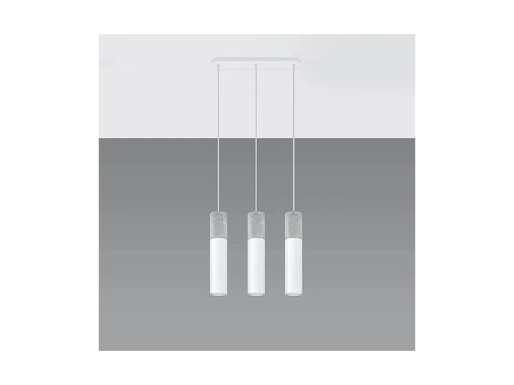 Sollux BORGIO Suspension triple gris clair, blanc GU10