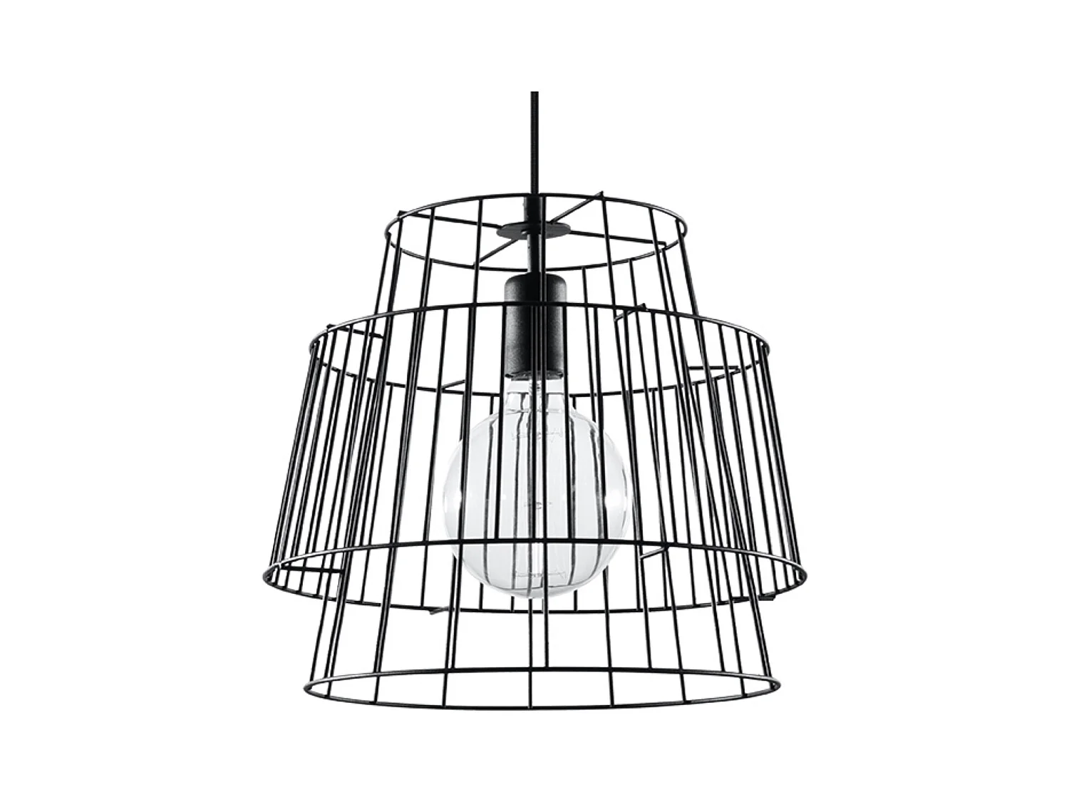 Hanglampen Gate Industrieel Van  - 1 Lichtbronnen - L.35 X H.130 Cm - Zwart
