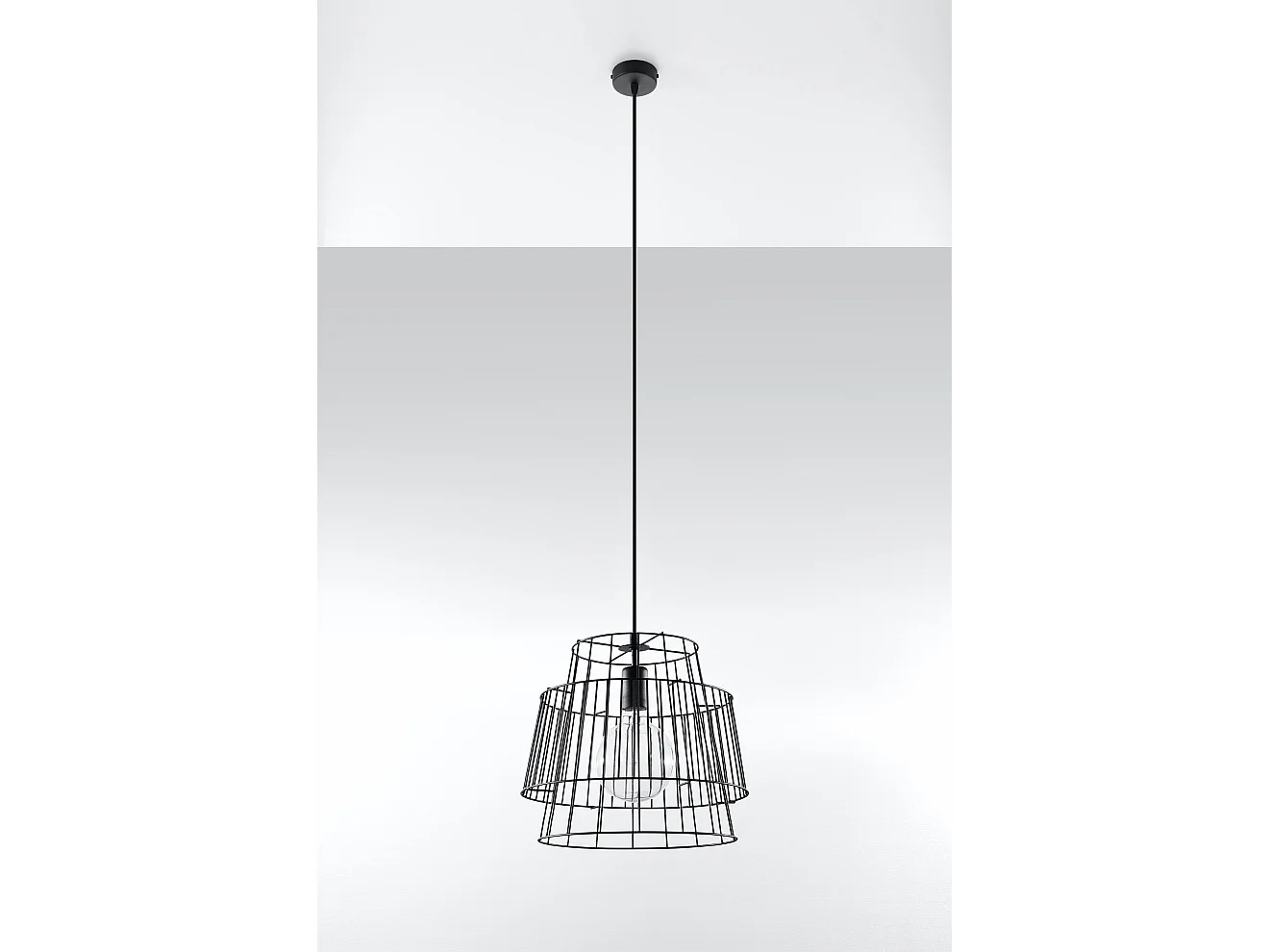 Sollux GATE Suspension Twin Wire Frame Noir E27