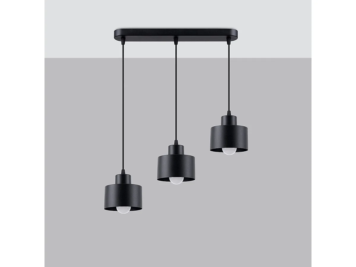 Hanglampen Savar Modern Van  - 3 Lichtbronnen - L.46 X H.110 Cm - Zwart