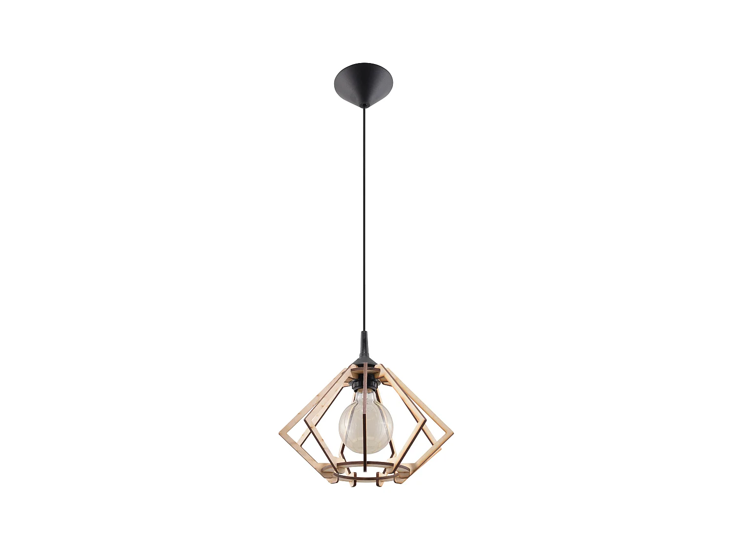 Sollux POMPELMO Lampe à Suspension Wire Frame Bois Naturel E27