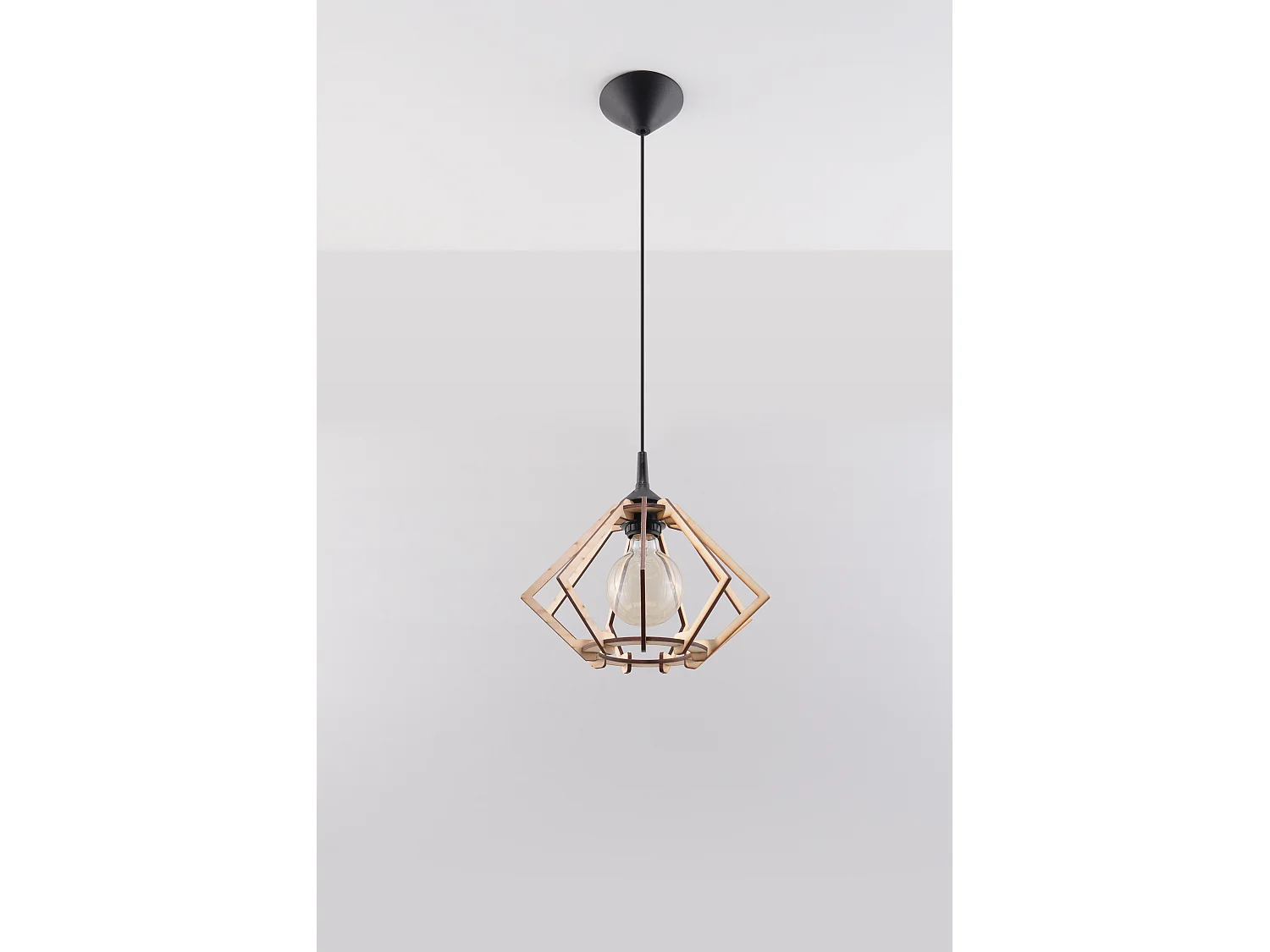Sollux POMPELMO Lampe à Suspension Wire Frame Bois Naturel E27