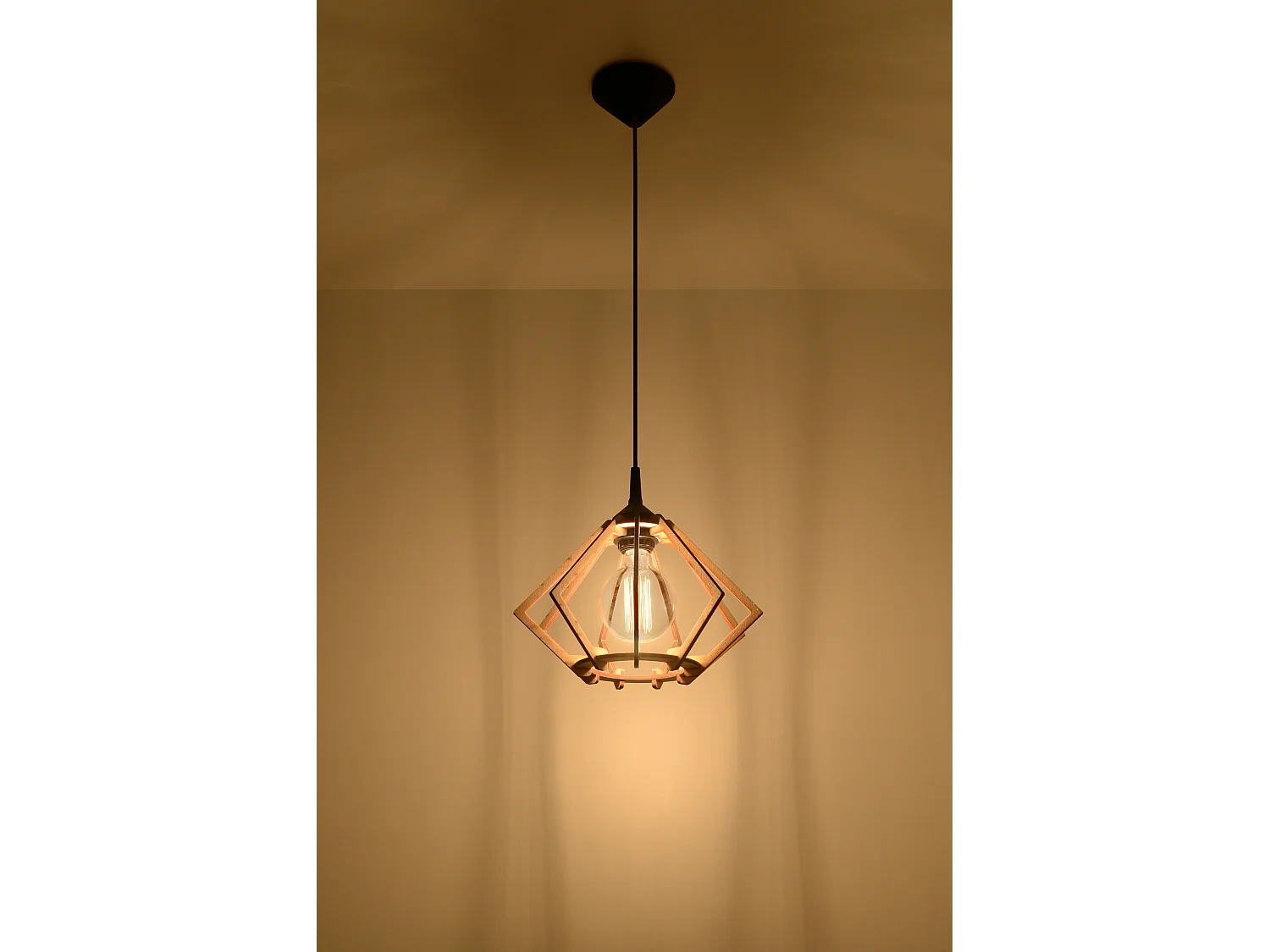 Sollux POMPELMO Lampe à Suspension Wire Frame Bois Naturel E27