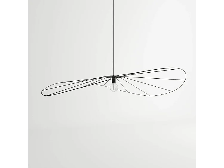 Luminárias Pendentes Eskola Minimalista, Aço - 1 Lichtbronnen - L.140 X H.150 Cm - Preto