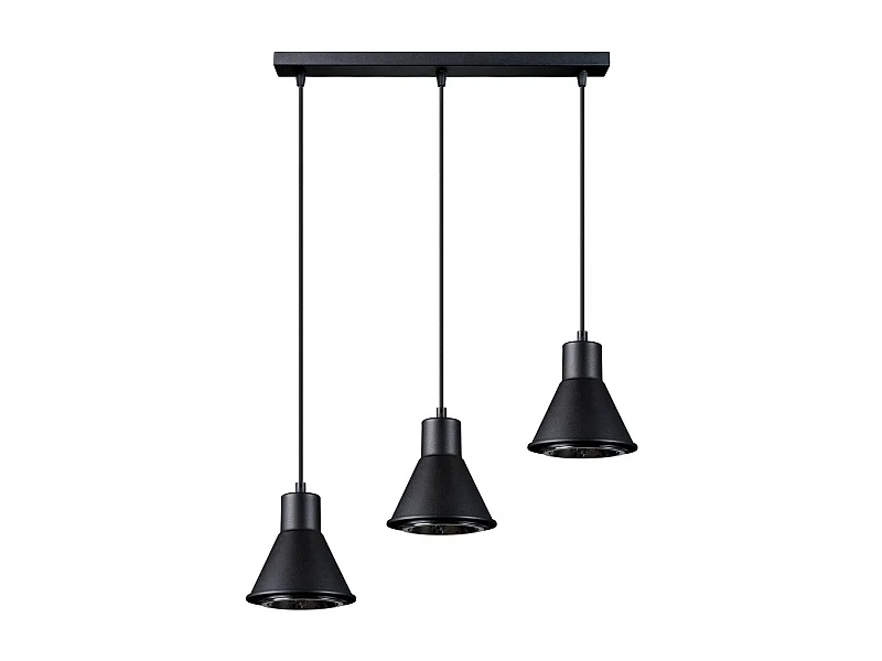 Hanglampen Tazila Modern Van  - 3 Lichtbronnen - L.45 X H.120 Cm - Zwart
