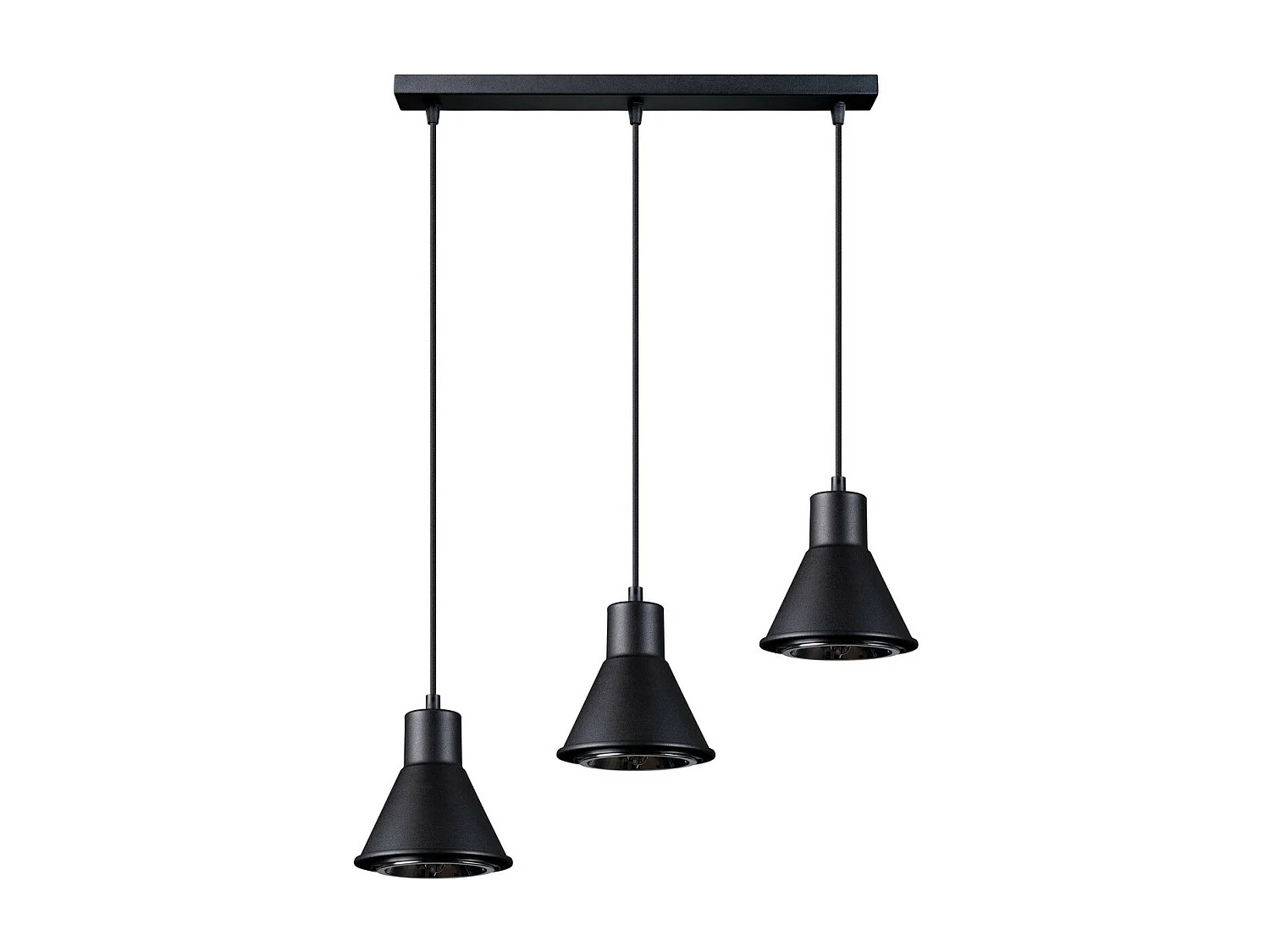 Hanglampen Tazila Modern Van  - 3 Lichtbronnen - L.45 X H.120 Cm - Zwart
