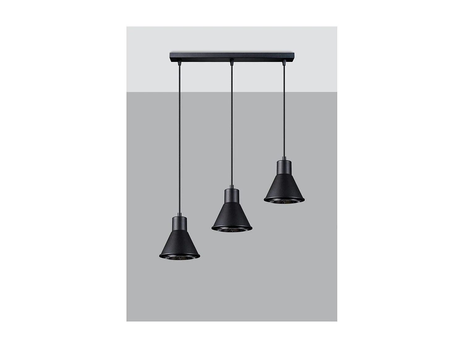 Hanglampen Tazila Modern Van  - 3 Lichtbronnen - L.45 X H.120 Cm - Zwart