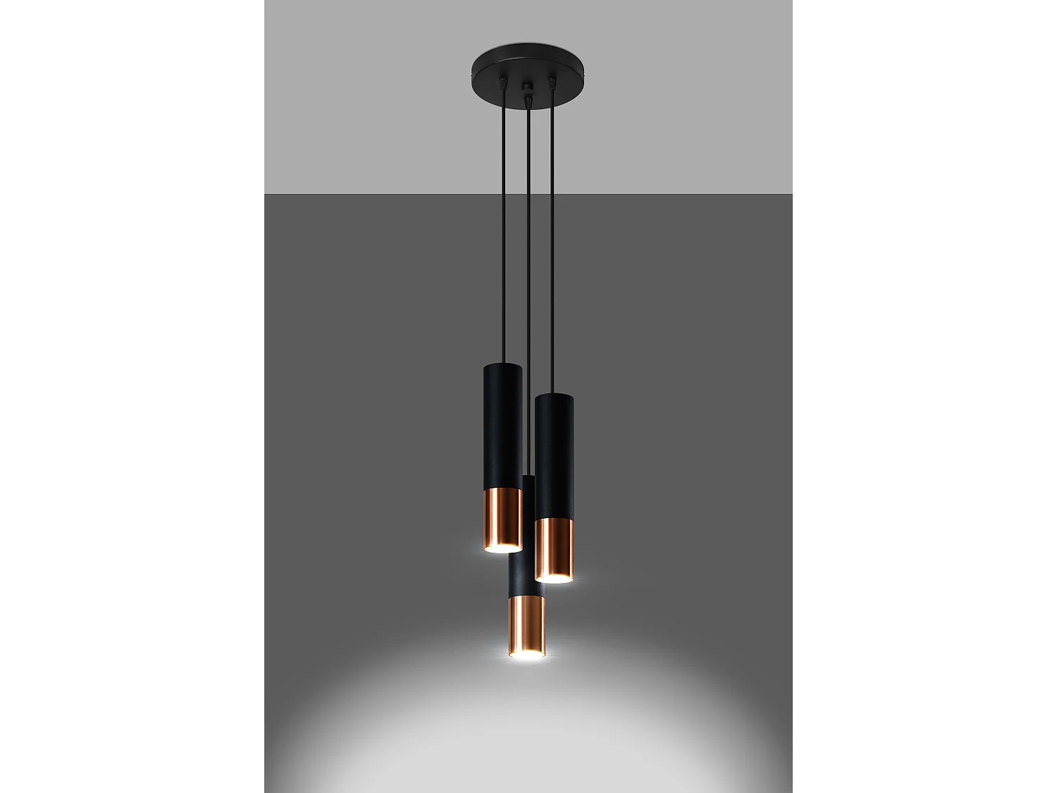 Cluster-Hängelampe   Black, Copper GU10 Cluster-Hängelampe Schwarz, Kupfer GU10